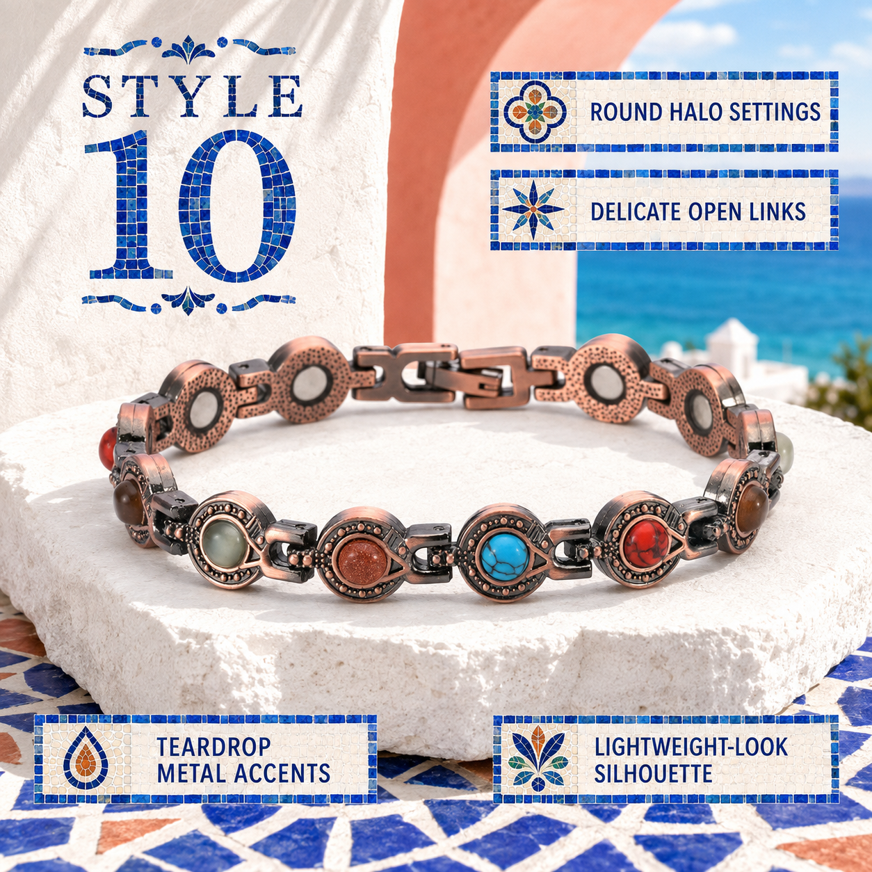 Magnetic Therapy Stone Bracelet Vintage