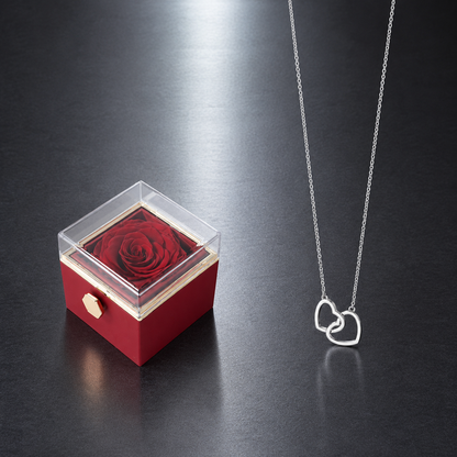 Fashion Acrylic Rotating Rose Jewelry Box