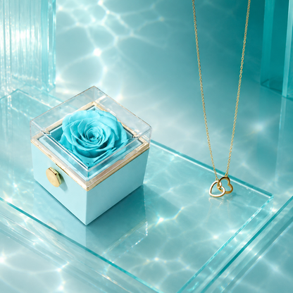Fashion Acrylic Rotating Rose Jewelry Box