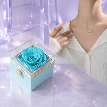 Fashion Acrylic Rotating Rose Jewelry Box