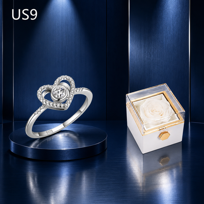 Fashion Acrylic Rotating Rose Jewelry Box