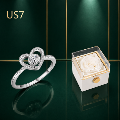 Fashion Acrylic Rotating Rose Jewelry Box