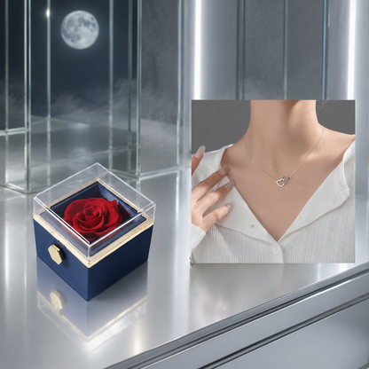 Fashion Acrylic Rotating Rose Jewelry Box