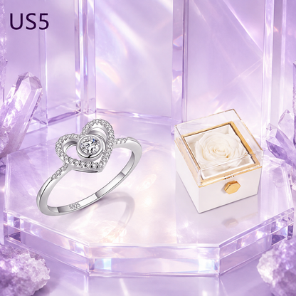 Fashion Acrylic Rotating Rose Jewelry Box