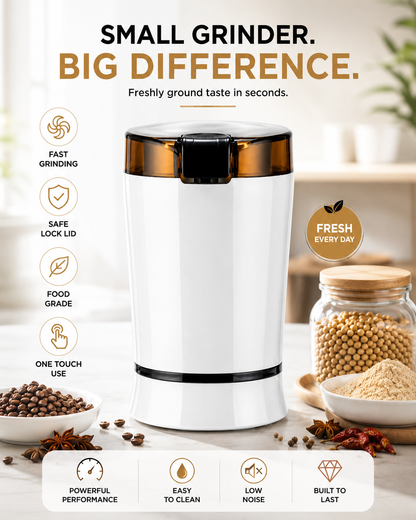 Mini Electric Grain Crusher & Grinder — Stainless Steel | 60W