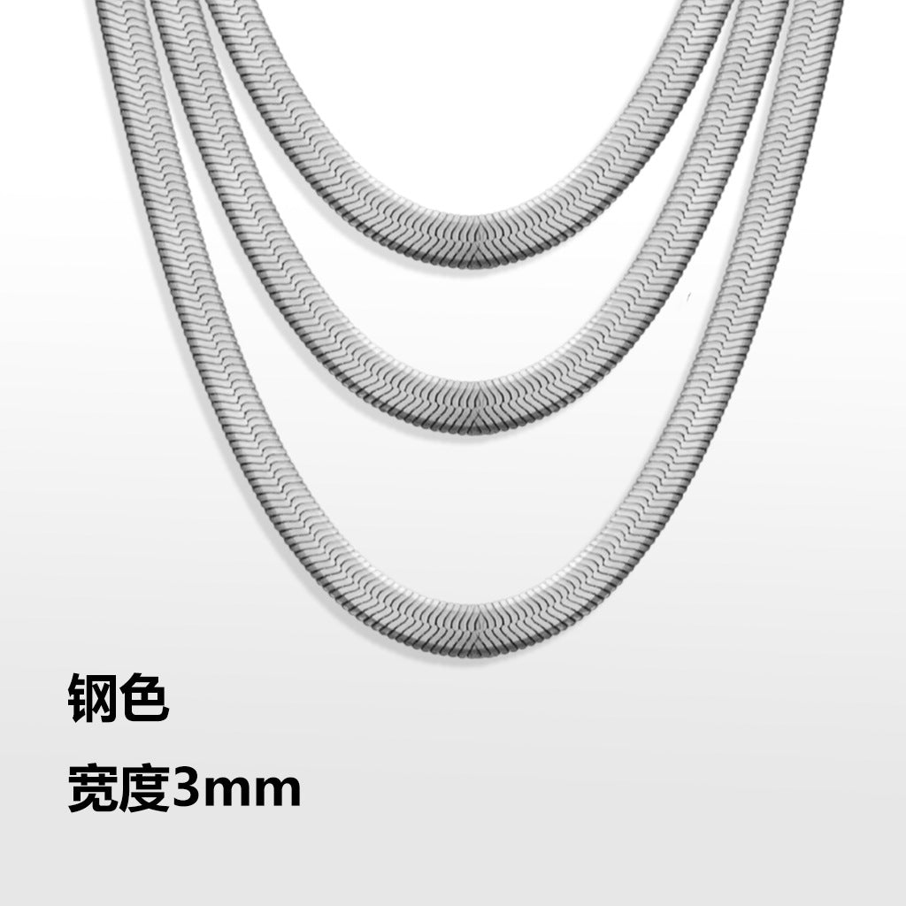 18K Flat Serpentine Chain Bracelet