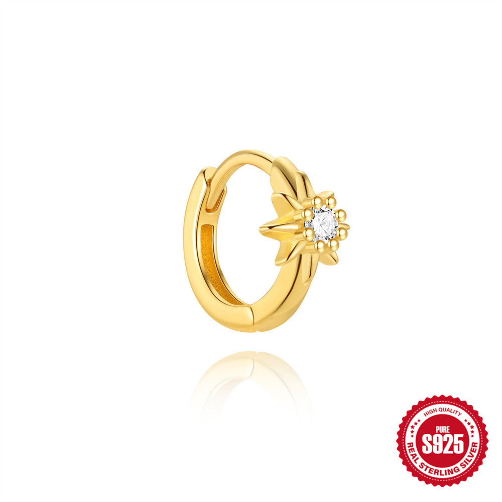 Stacked Style s925 basic horse eye set combination cartilage earring les