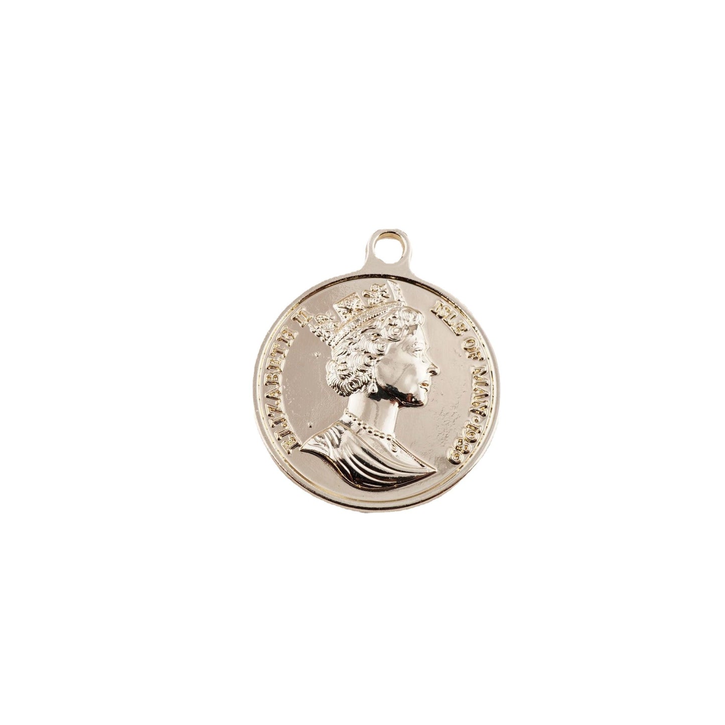 A coin pendant with a beautiful human head