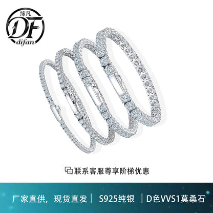 S925 Moissanite Statement Bracelet