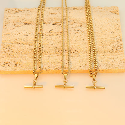 18k pendant, a trendy T-shaped pendant for women
