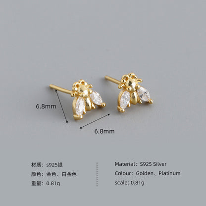 MOQ=2PCS  all ect-shaped s925 stud earrings, fresh and delicate earrings and earrings for women