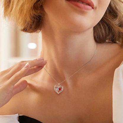 S925 Pendant two-color silver women's chain heart necklace