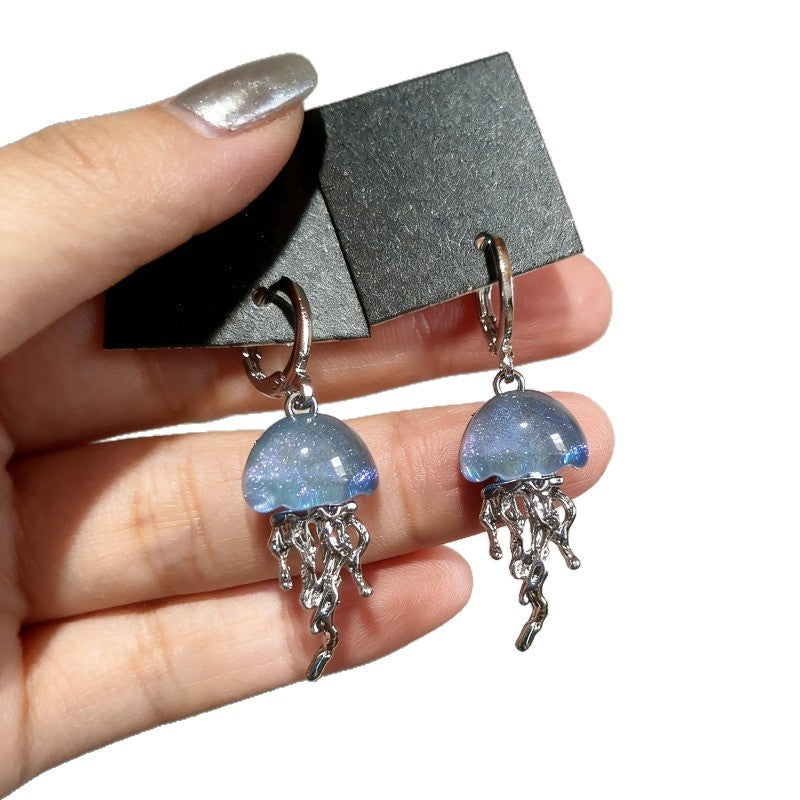 New sweet and versatile style blue mother pendant earrings
