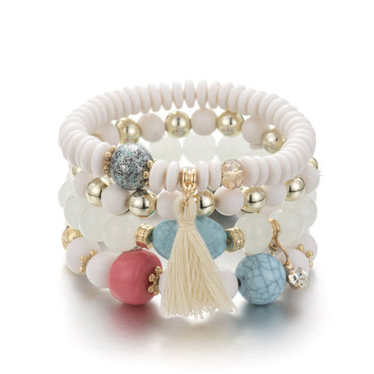 Bohemian Crystal Tassel Beaded Bracelet