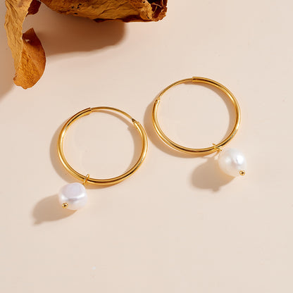 S925 silver elegant and high-end earrings, light pearl ear rings, versatile earrings