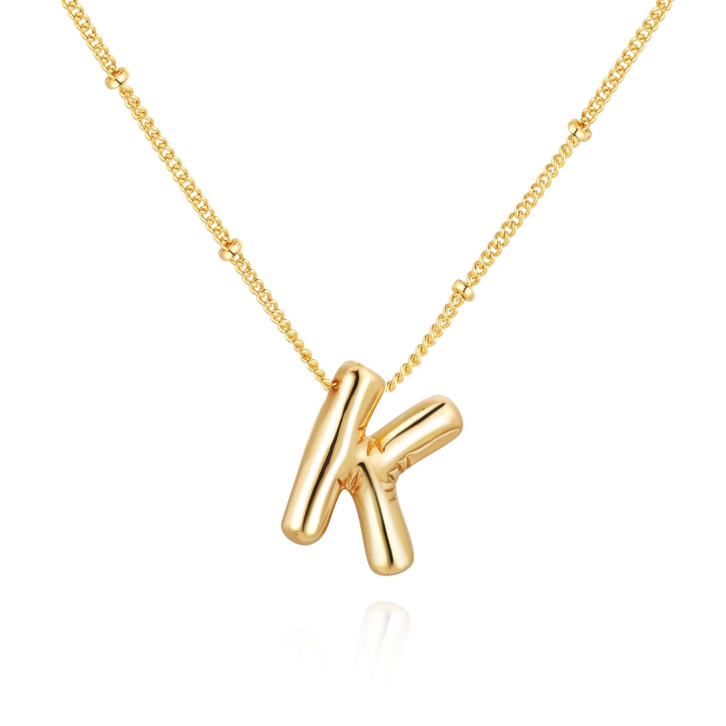 18K balloon letter silver bubble 26 English pendant ornaments