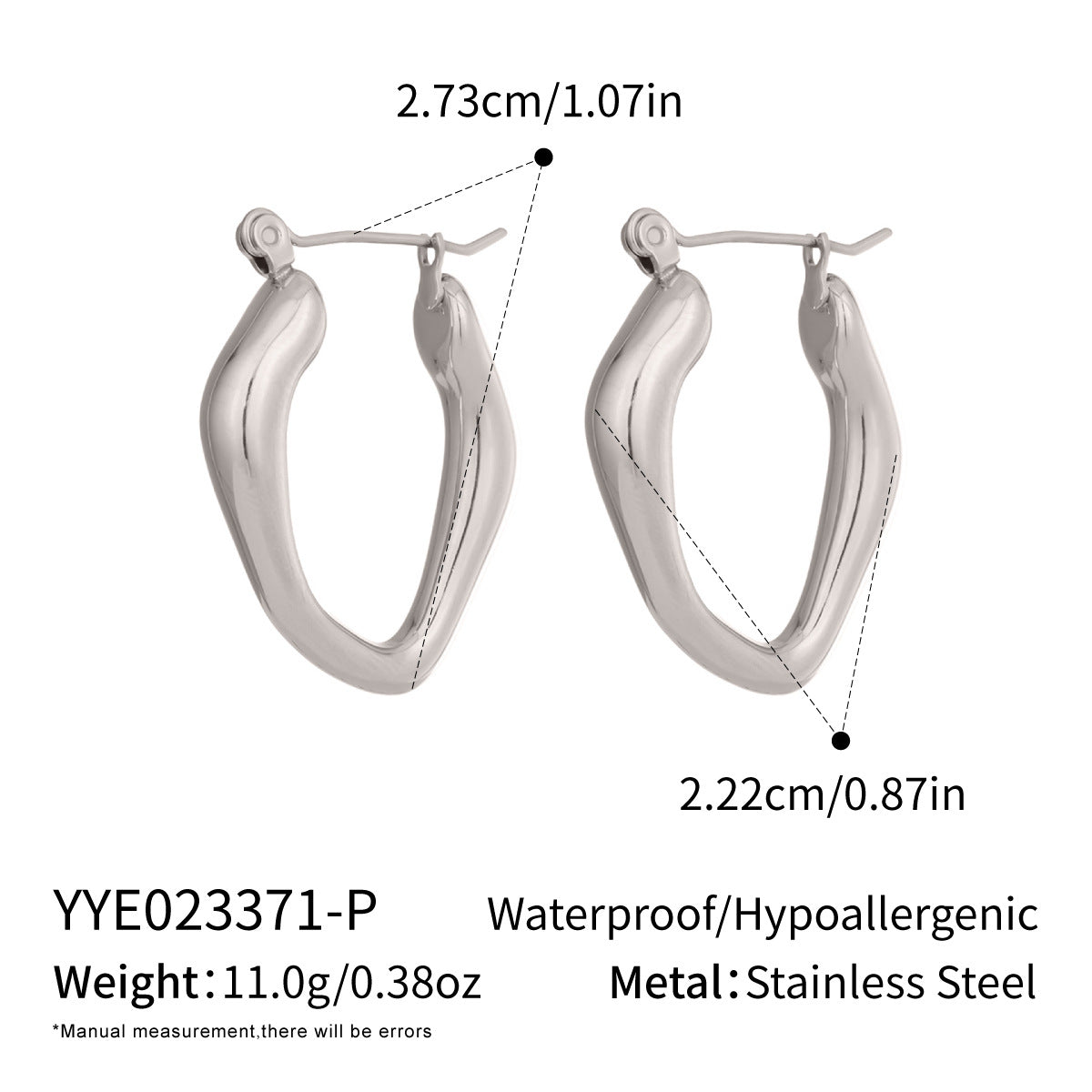 Yiyi high-end irregular ooth ear rings vacuum plated 18K earrings