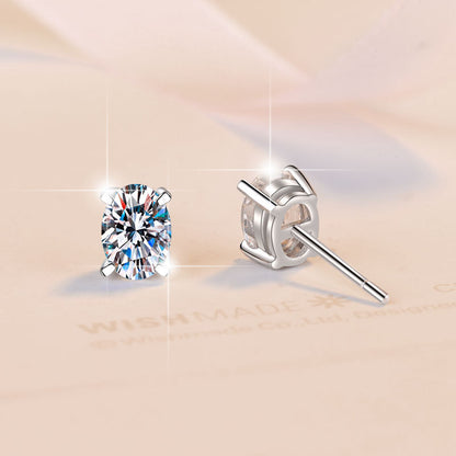 Oval stud earrings for women