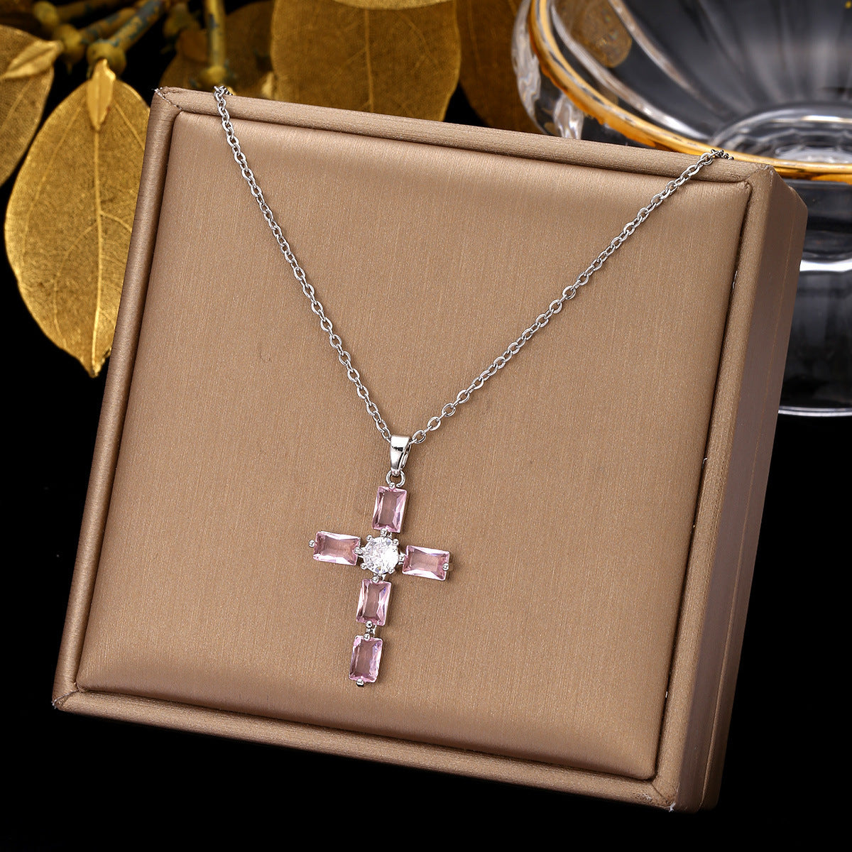 The wind color full cross design sense pendant chain decoration