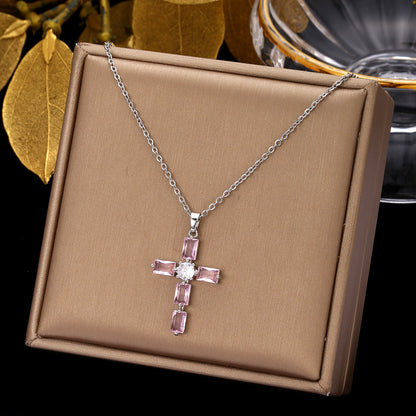 The wind color full cross design sense pendant chain decoration