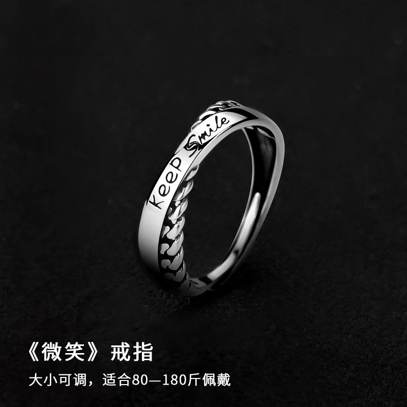 Mobius strip ring design for men's trendy and high-end style, index finger and women's couple rings