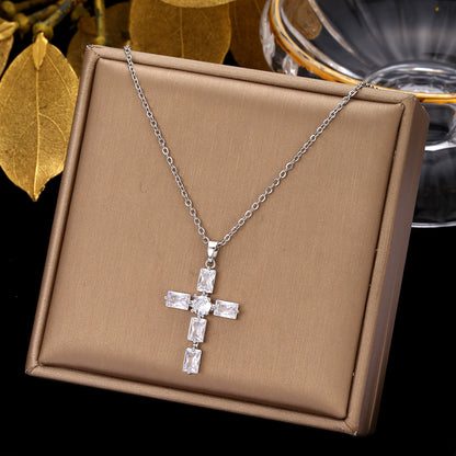 The wind color full cross design sense pendant chain decoration