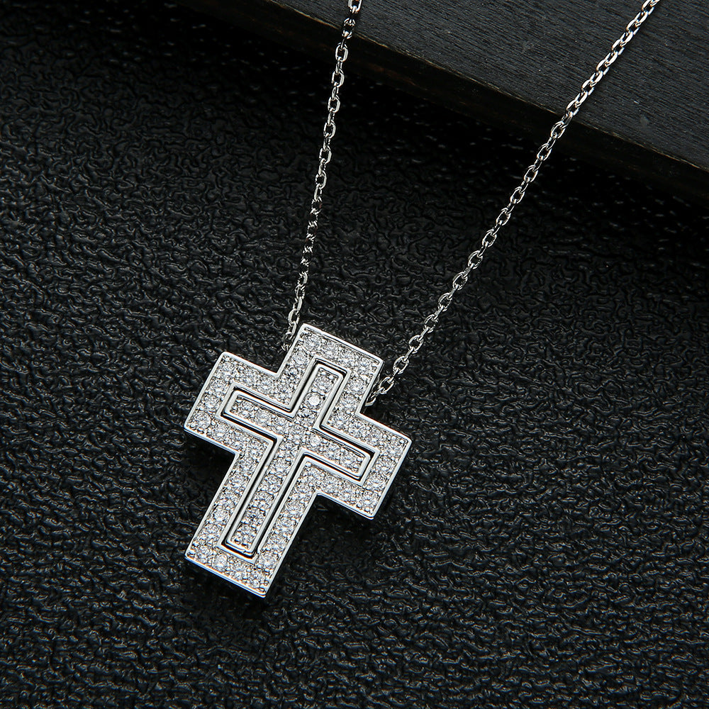European-style seven-color cross decorative pendant, double-wear cross pendant