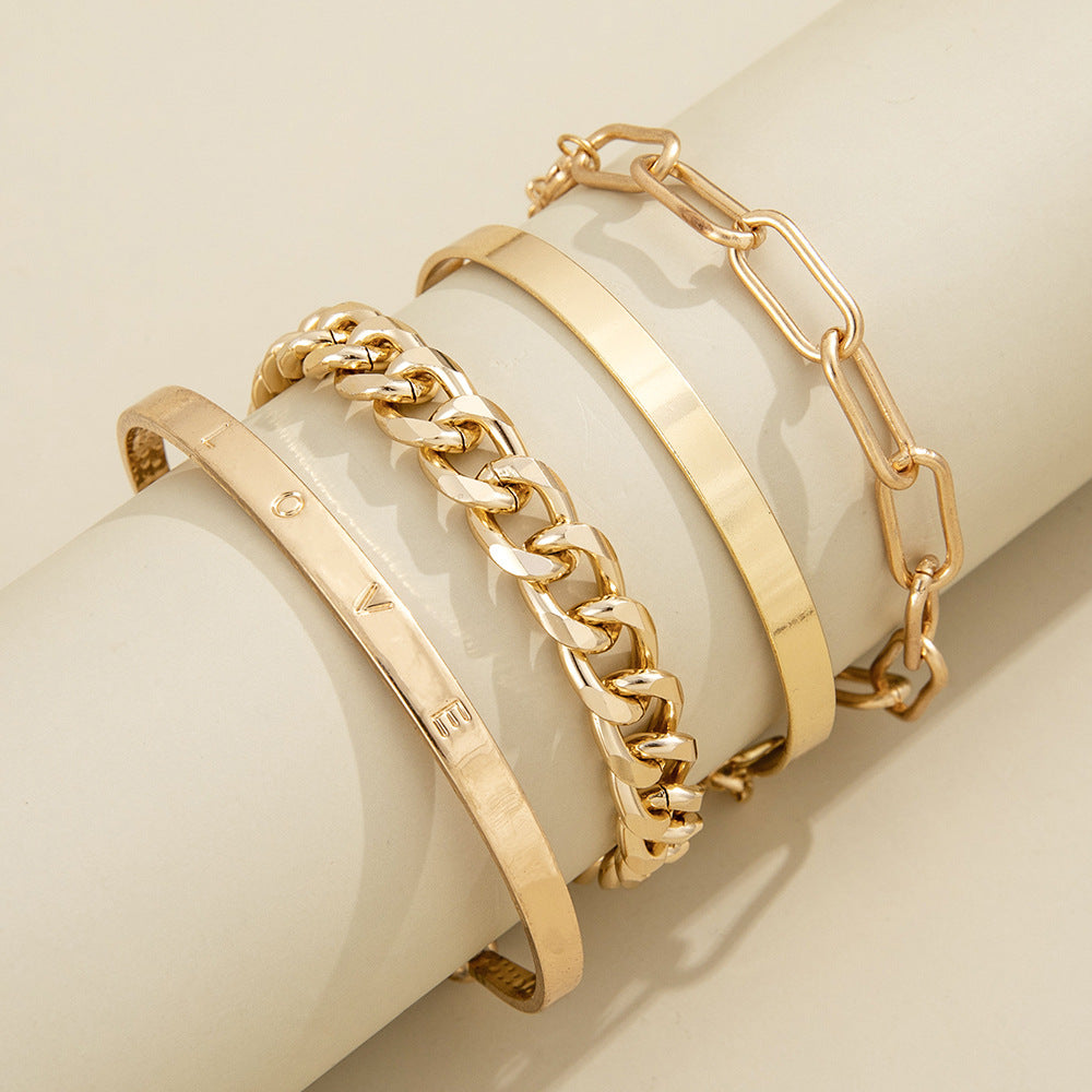 The four-piece English letter "LOVE" bracelet set