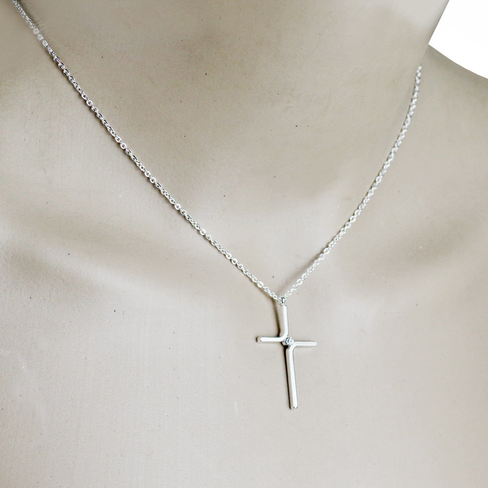 Cross pendant three-color chain women's accessory