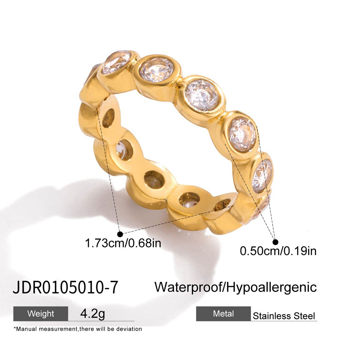 18K Layered Heart-Shaped White Ring