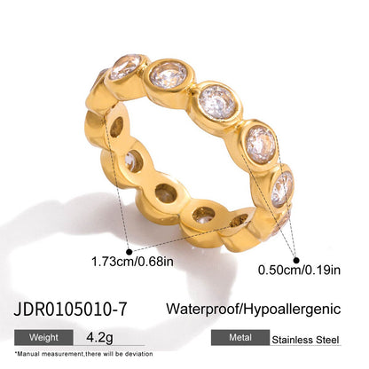 18K Layered Heart-Shaped White Ring