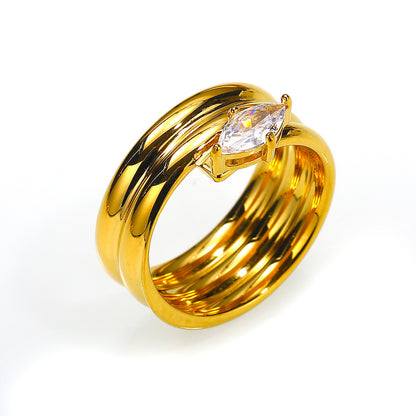 A -style design with an arc-shaped ring for women