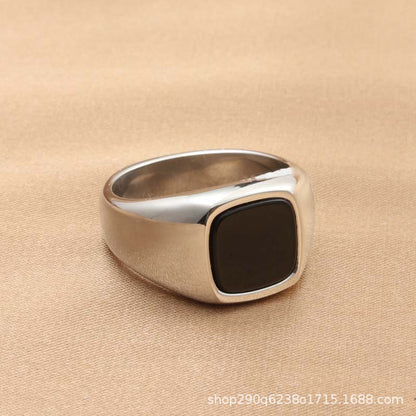 all square ring, black glass all ring, direct supply trend ring