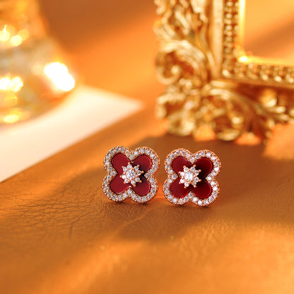 The wind color earrings exude a high-end feminine charm and are elegant, grand and exquisite earrings