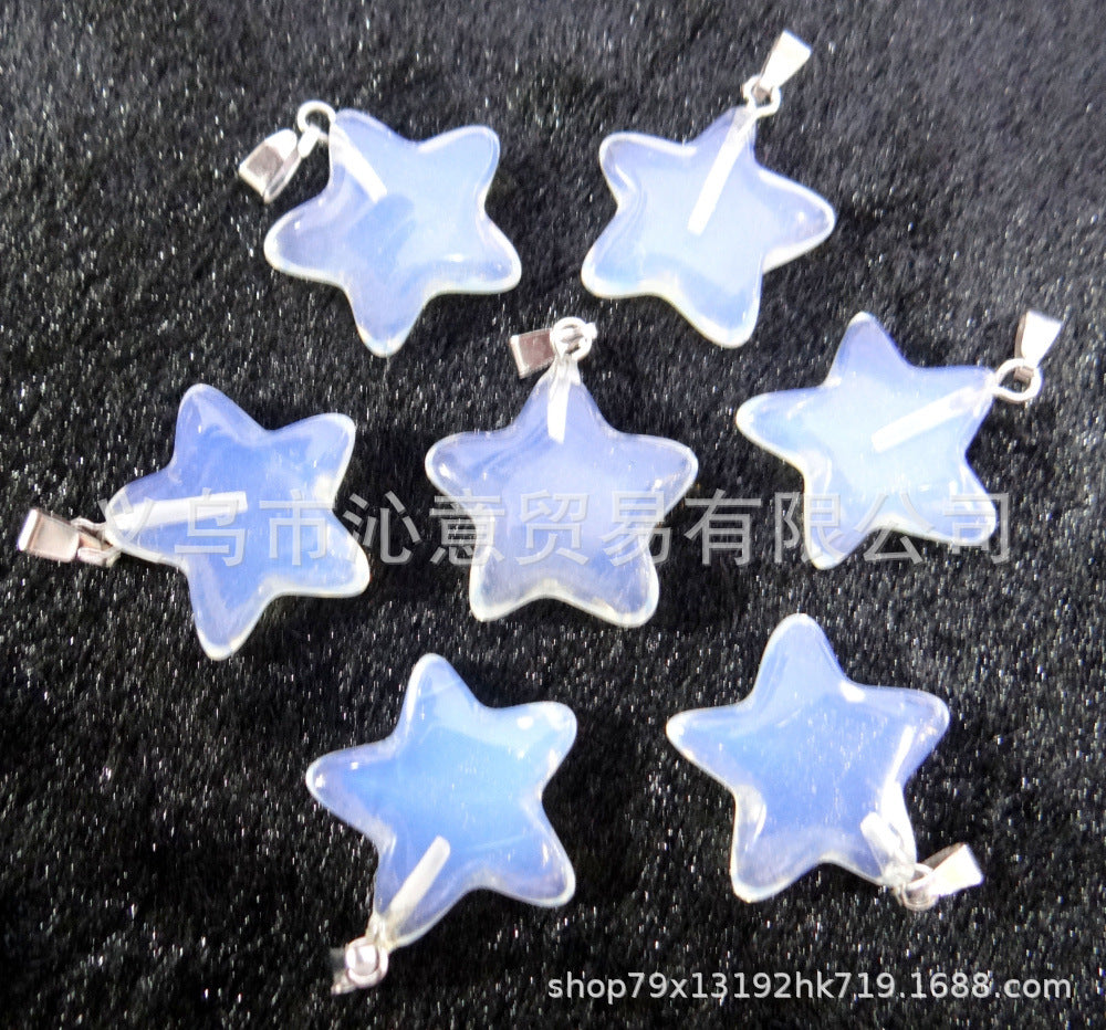 crystal agate five-pointed star pendant accessory jewelry star pendant