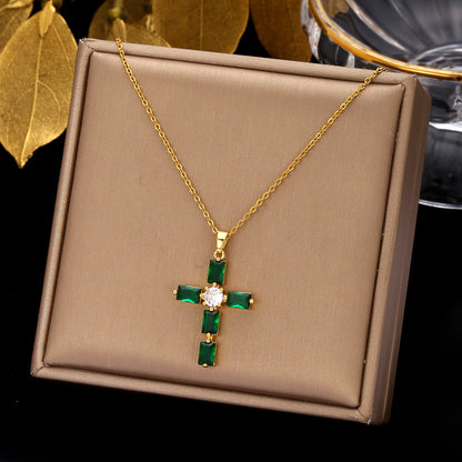 The wind color full cross design sense pendant chain decoration
