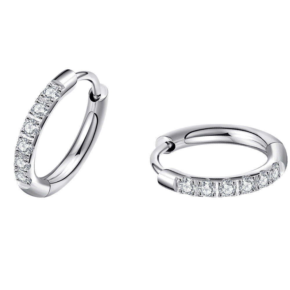 The circular color earrings are versatile. The round coil is slightly inlaid with ear loops and earrings, and the ear rings are straight for hair