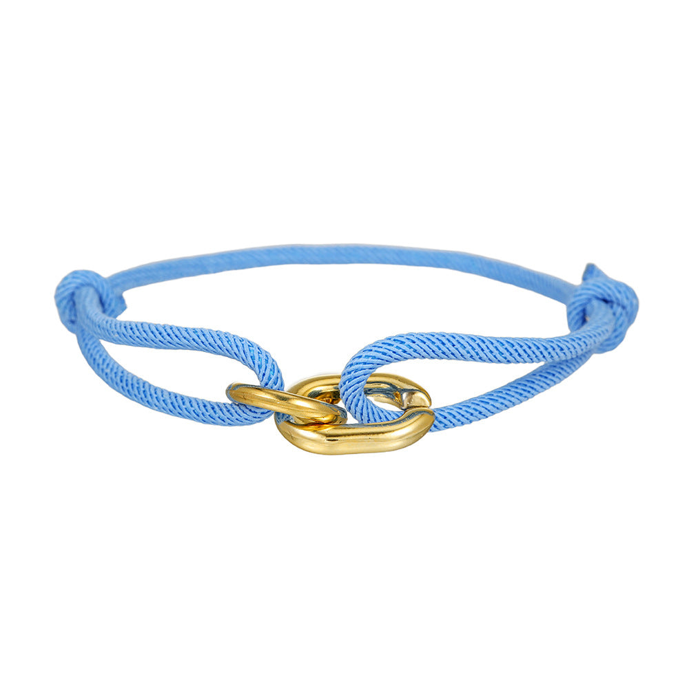Adjustable Milan Rope Cross Wristband Bracelet