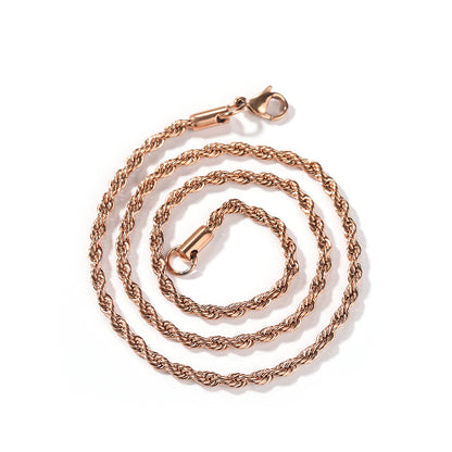 A versatile color twist chain, plain chain and twisted rope necklace for boys