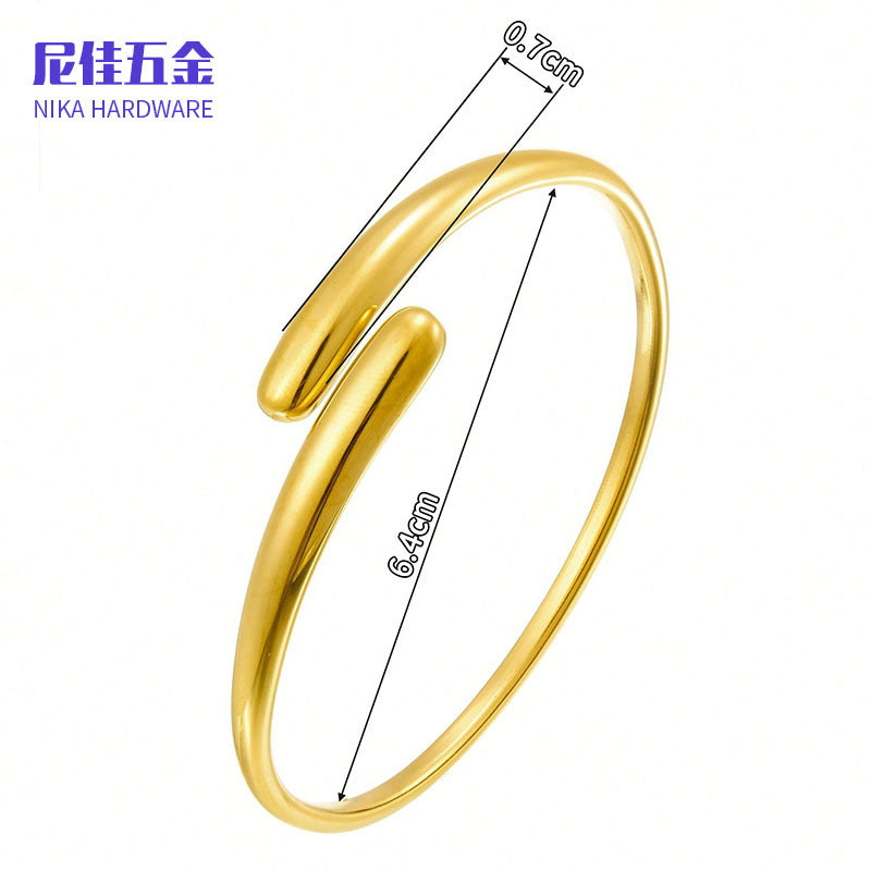 Drop-Shape Crossed Irregular Design Bracelet