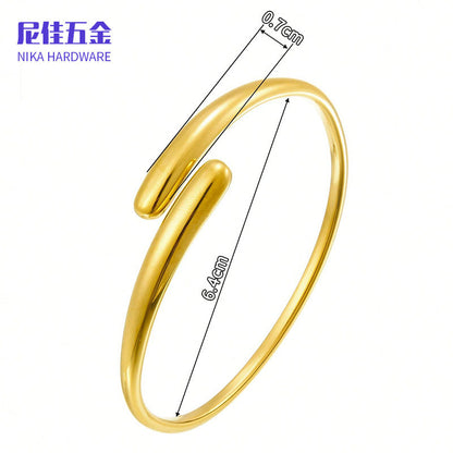 Drop-Shape Crossed Irregular Design Bracelet