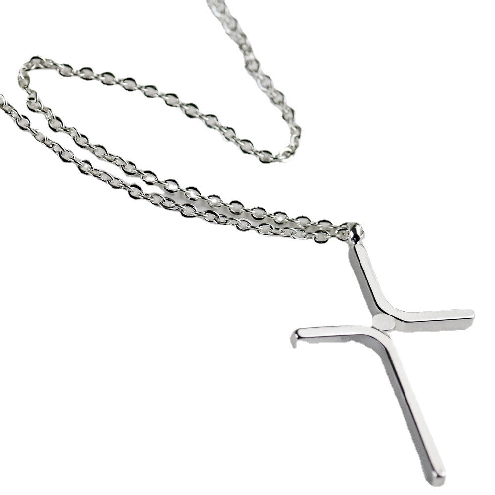 Cross pendant three-color chain women's accessory