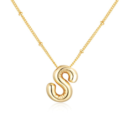 18K balloon letter silver bubble 26 English pendant ornaments