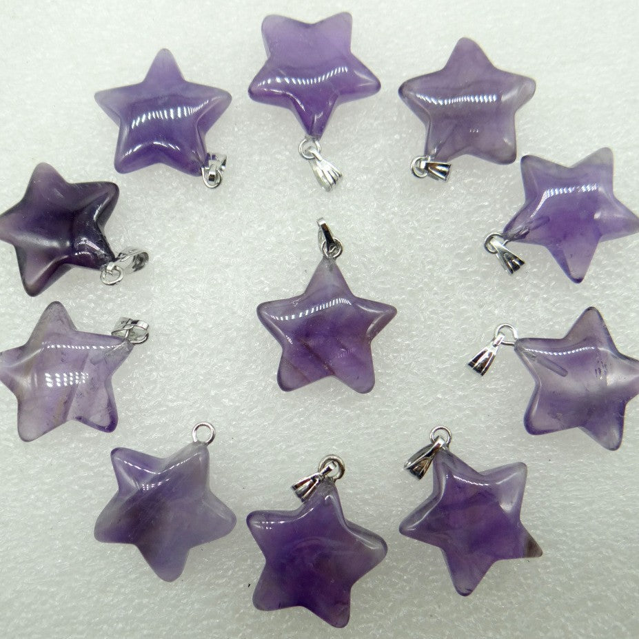 crystal agate five-pointed star pendant accessory jewelry star pendant