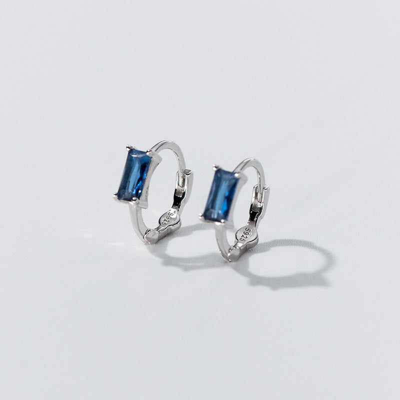MOQ=2PCS s925 Exquisite colorful square ear le style design elegant and stylish earrings for women M04358