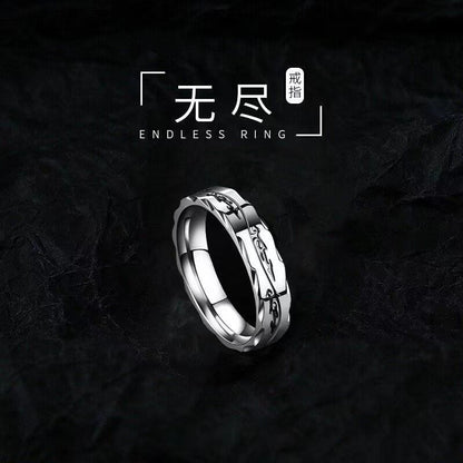 Mobius strip ring design for men's trendy and high-end style, index finger and women's couple rings