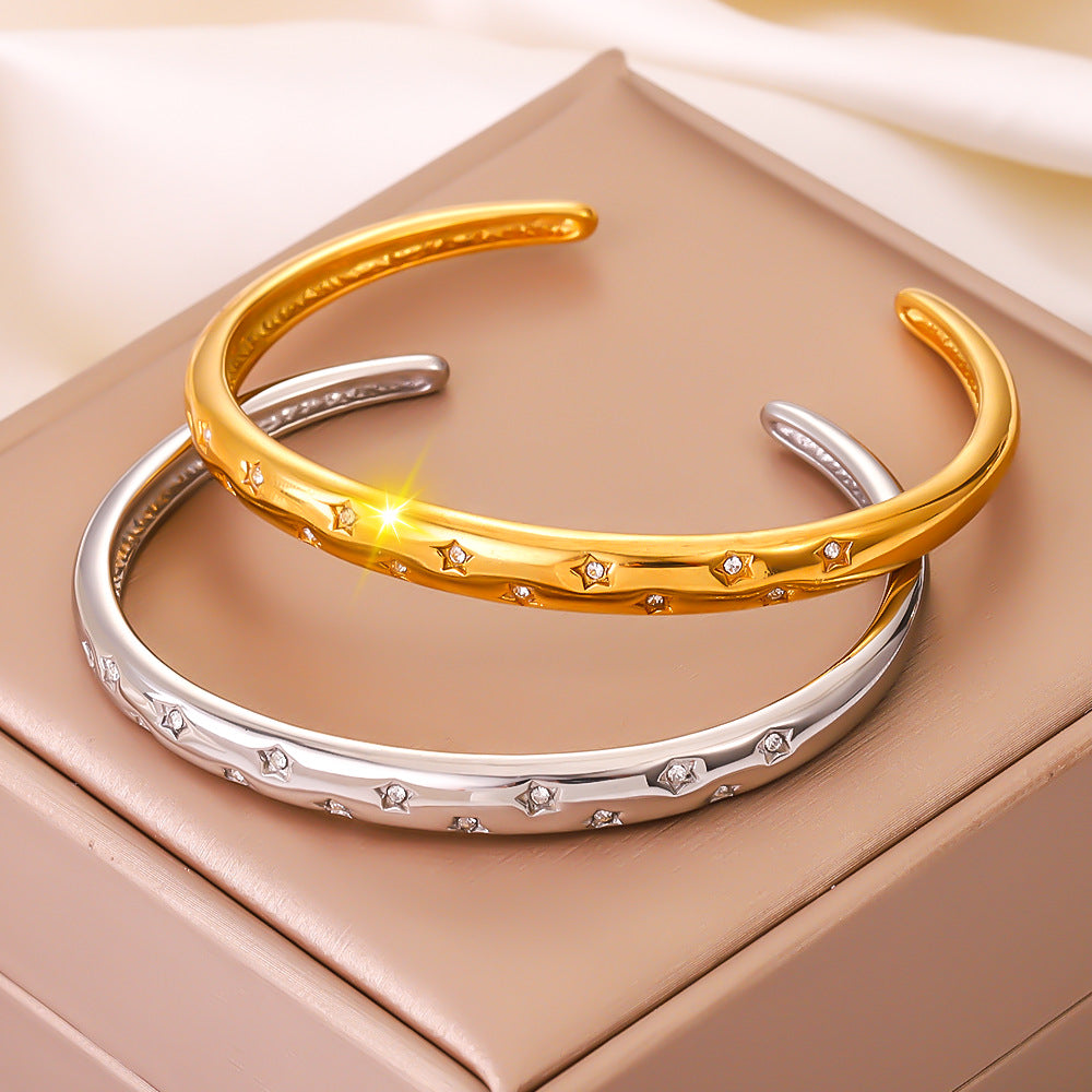 18K Five-Pointed Star Inlaid Women's Bracelet