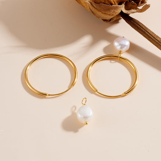 S925 silver elegant and high-end earrings, light pearl ear rings, versatile earrings