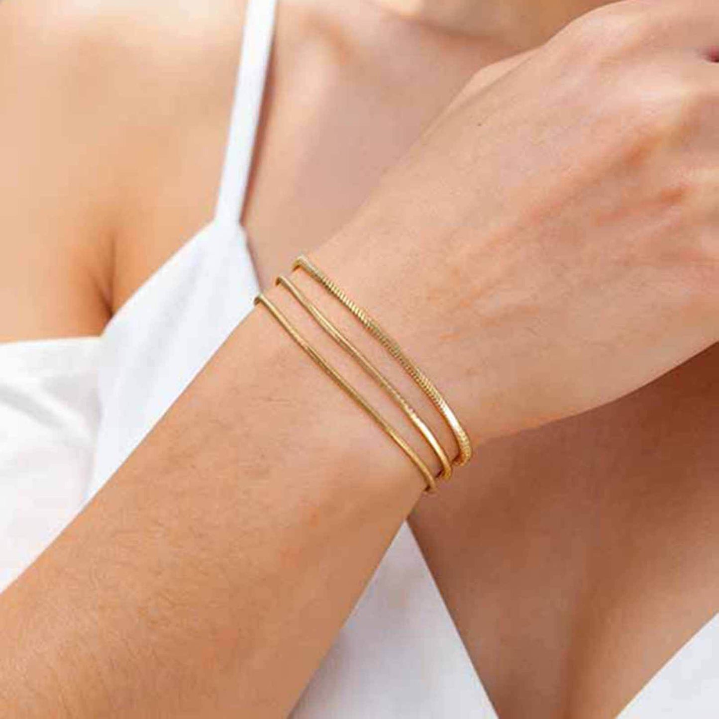 Ladies' Square Snake Chain Bracelet