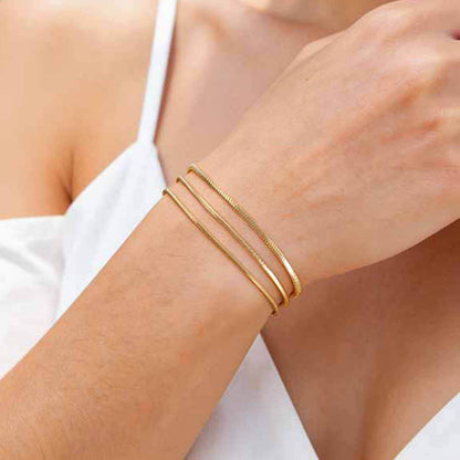 Ladies' Square Snake Chain Bracelet